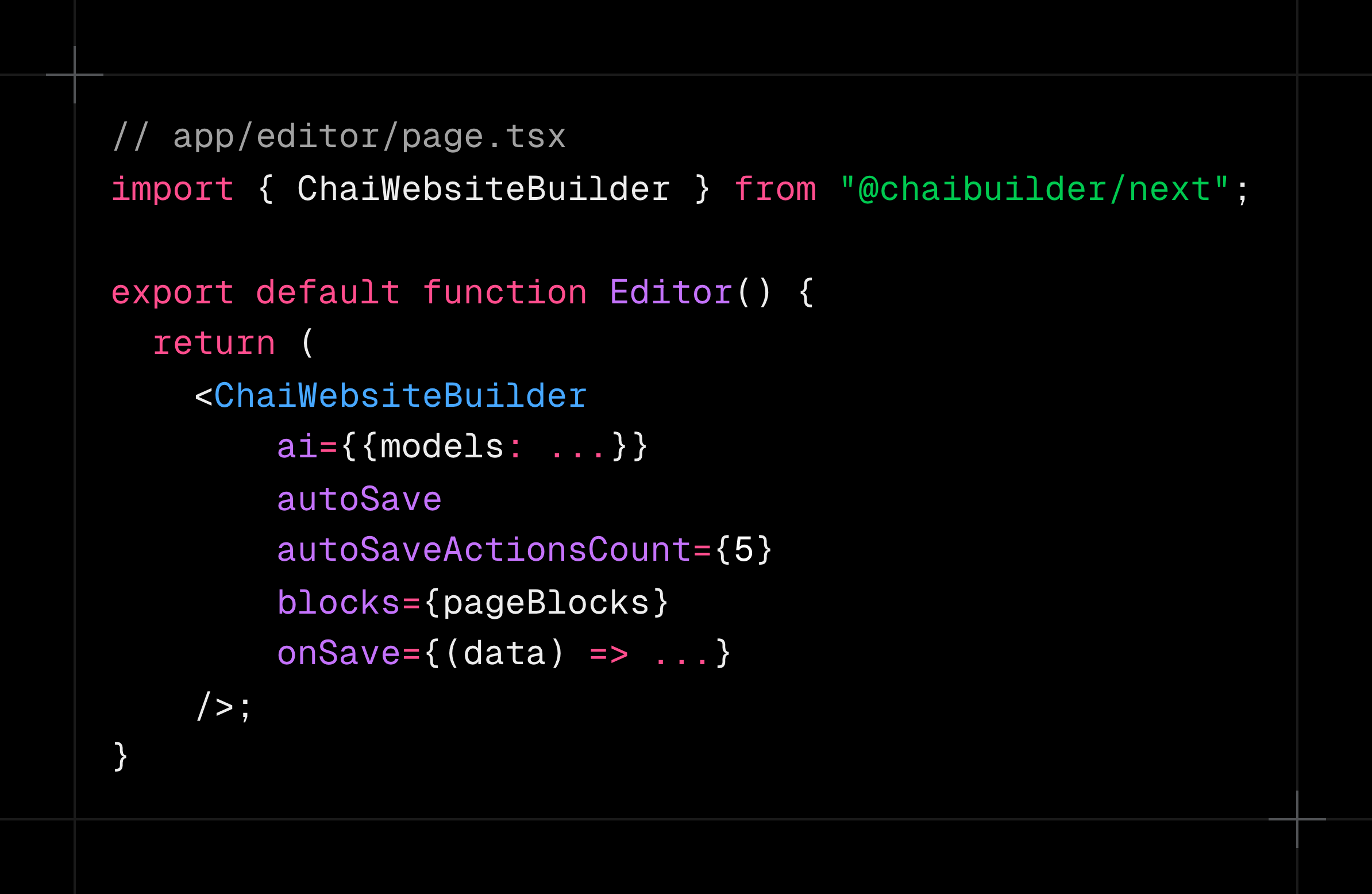 Interface preview of the ChaiBuilder Next.js Starter template